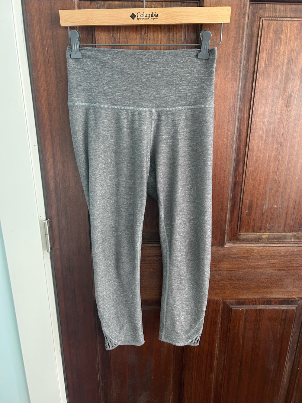 lululemon athletica Gray Capri Leggings with Lattice Hem